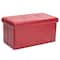 Simplify Faux Leather Double Folding Storage Ottoman